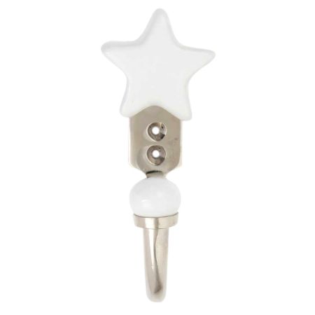 Solid White Star Ceramic Hook